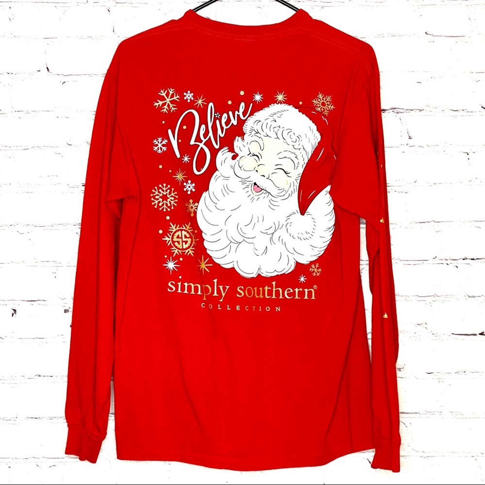 Simply Southern red Santa long sleeve tee